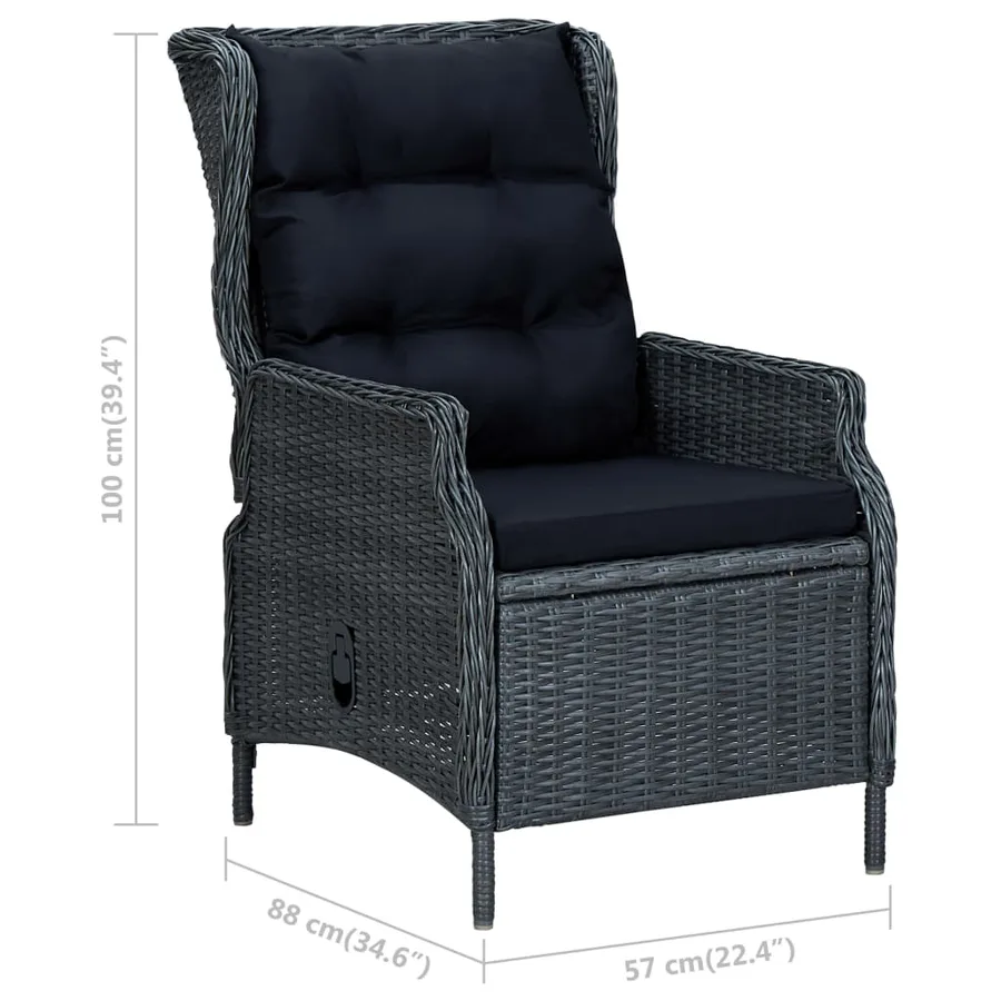 Ensemble à manger de jardin 5 pcs Gris foncé - 16