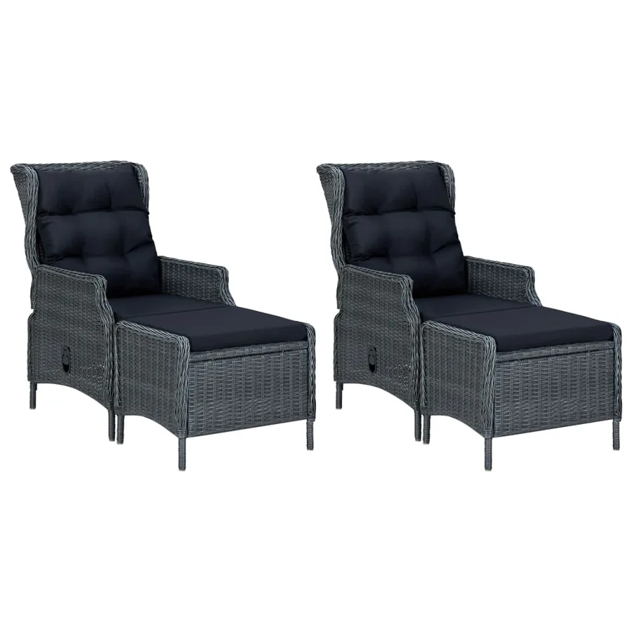 Ensemble à manger de jardin 5 pcs Gris foncé - 5