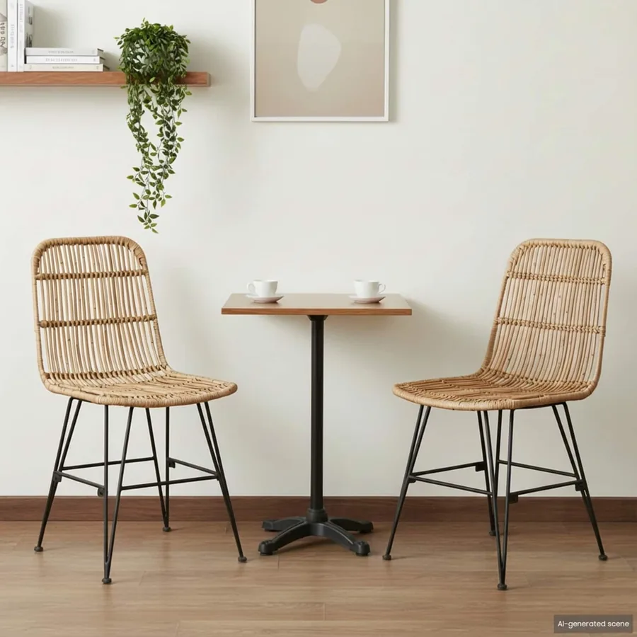 Chaise de salle à manger 2 pcs Naturel 41 x 55 x 85 cm