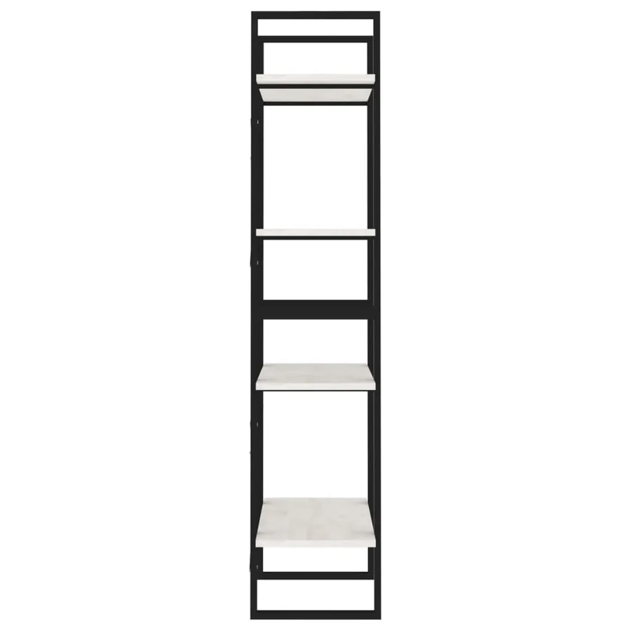 Bibliothèque à 4 niveaux Blanc 60x30x140 cm Bois de pin massif - 6