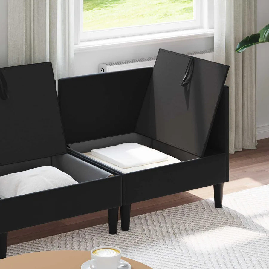 Ensemble de meubles pour le salon 4 pcs Noir Velours - 3
