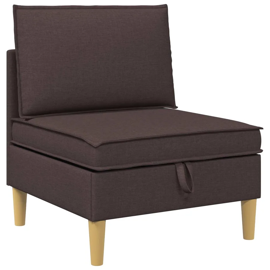 Canapé modulaire avec rangement 3 pcs Marron foncé Tissu - 5