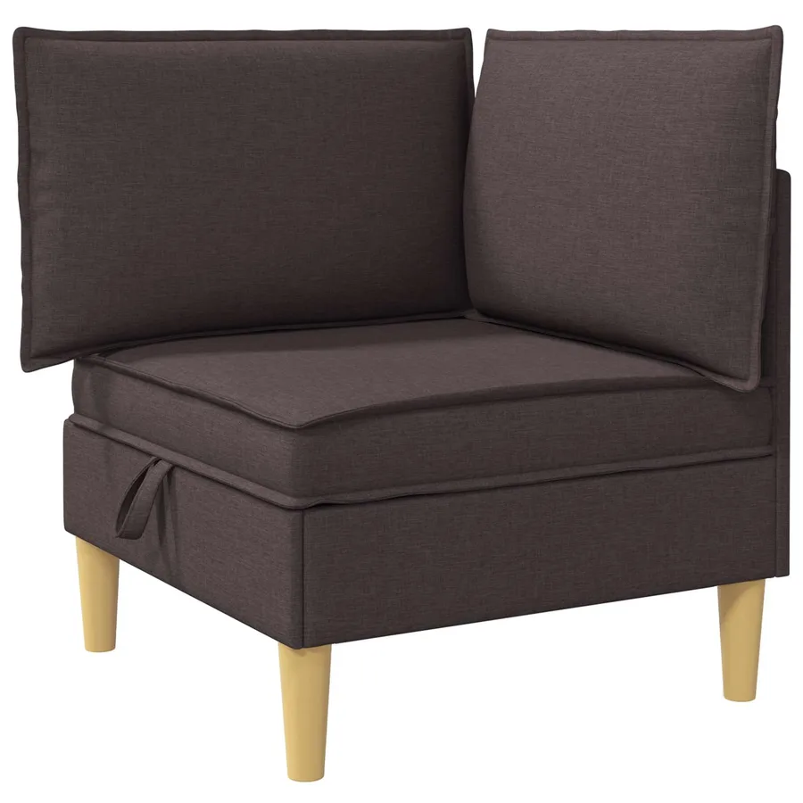 Canapé modulaire avec rangement 3 pcs Marron foncé Tissu - 6