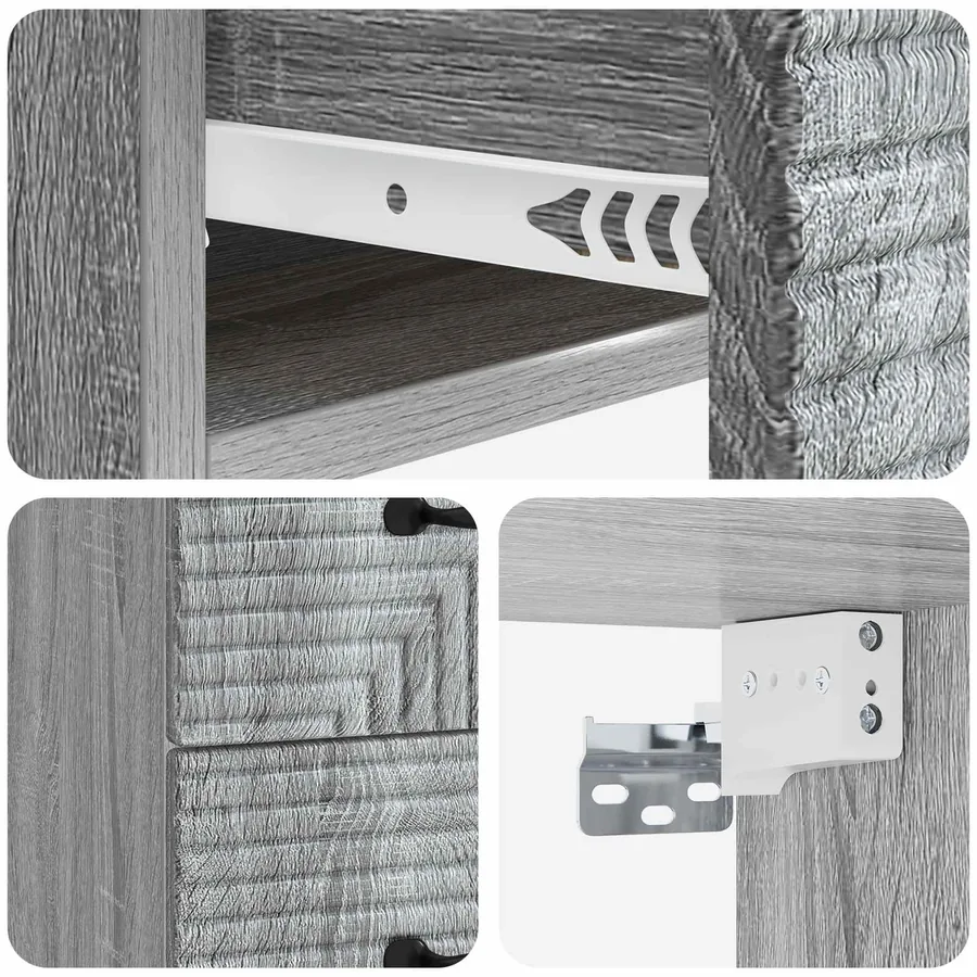 Cabinet de chevet mural 2 pcs Sonoma gris 34,5 x 33 x 40 cm - 10