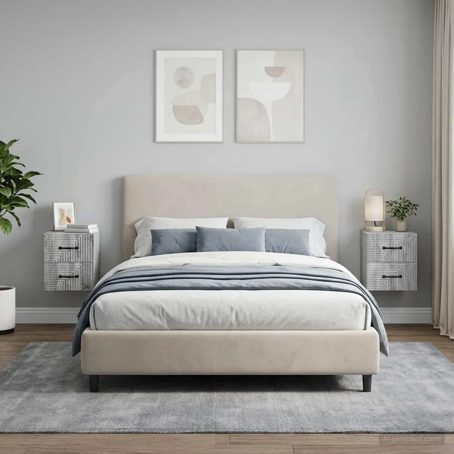 Cabinet de chevet mural 2 pcs Sonoma gris 34,5 x 33 x 40 cm - 4