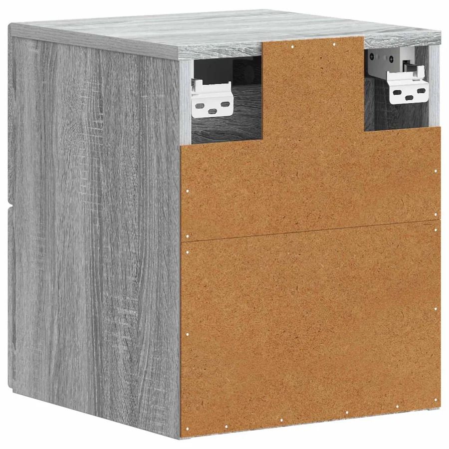 Cabinet de chevet mural 2 pcs Sonoma gris 34,5 x 33 x 40 cm - 9