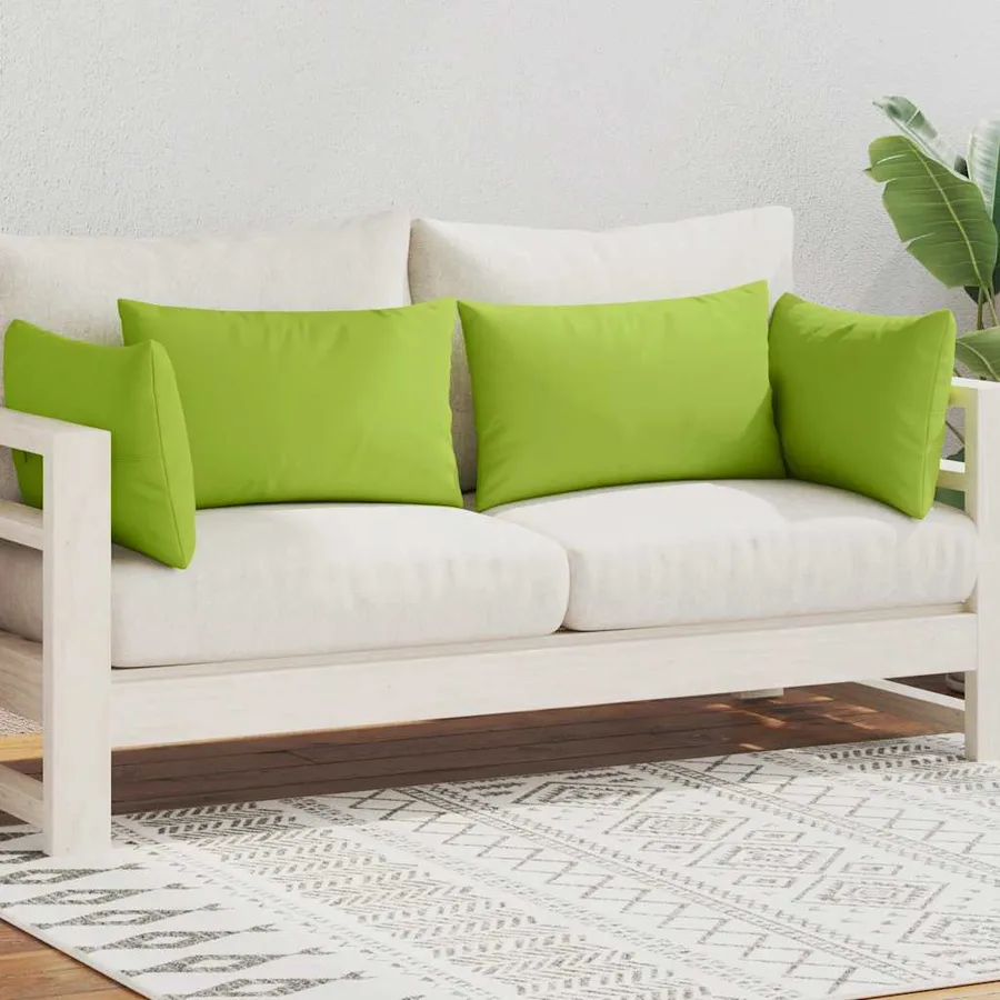 Oreiller d'extérieur lot de 4 60 x 40 cm Vert pomme - 2
