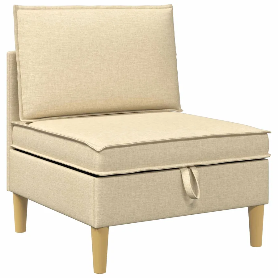 Canapé modulaire avec rangement 4 pcs Crème Tissu - 5