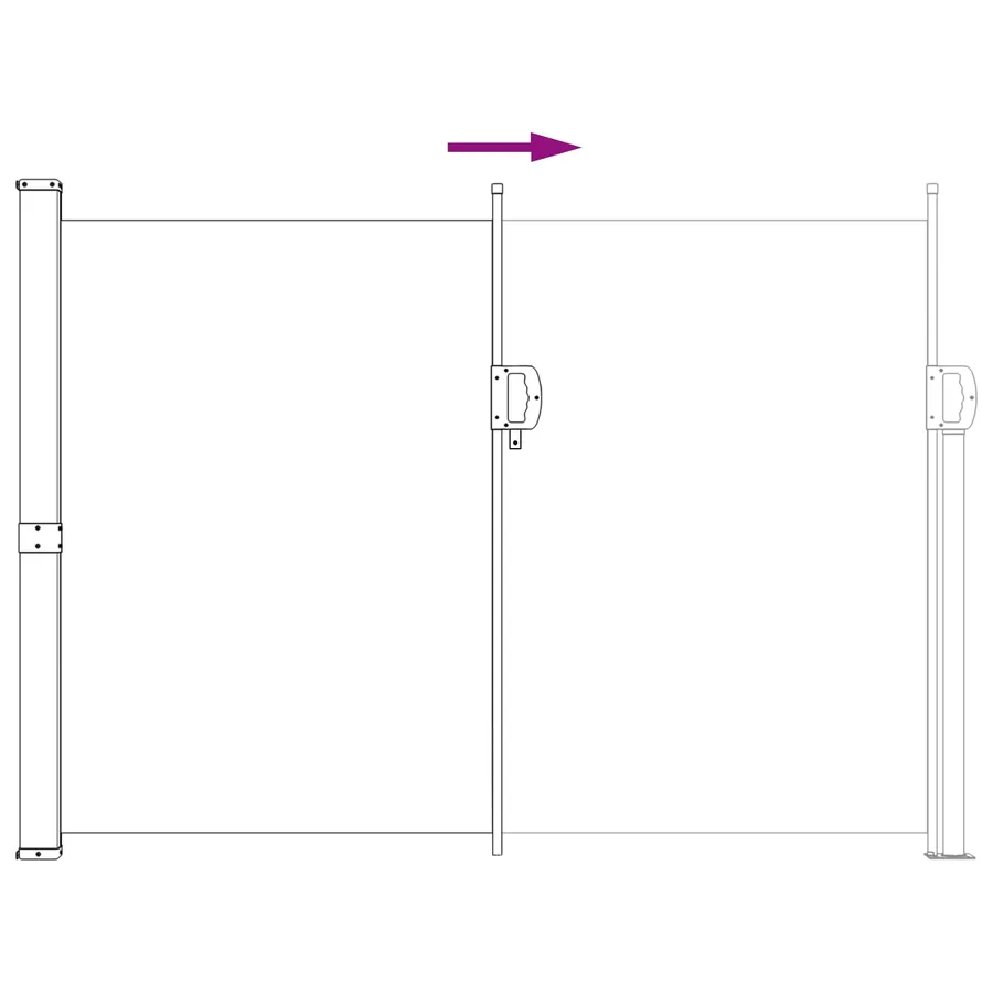 Store latéral rétractable 120 x 300 cm 100% polyester fer acier - 5