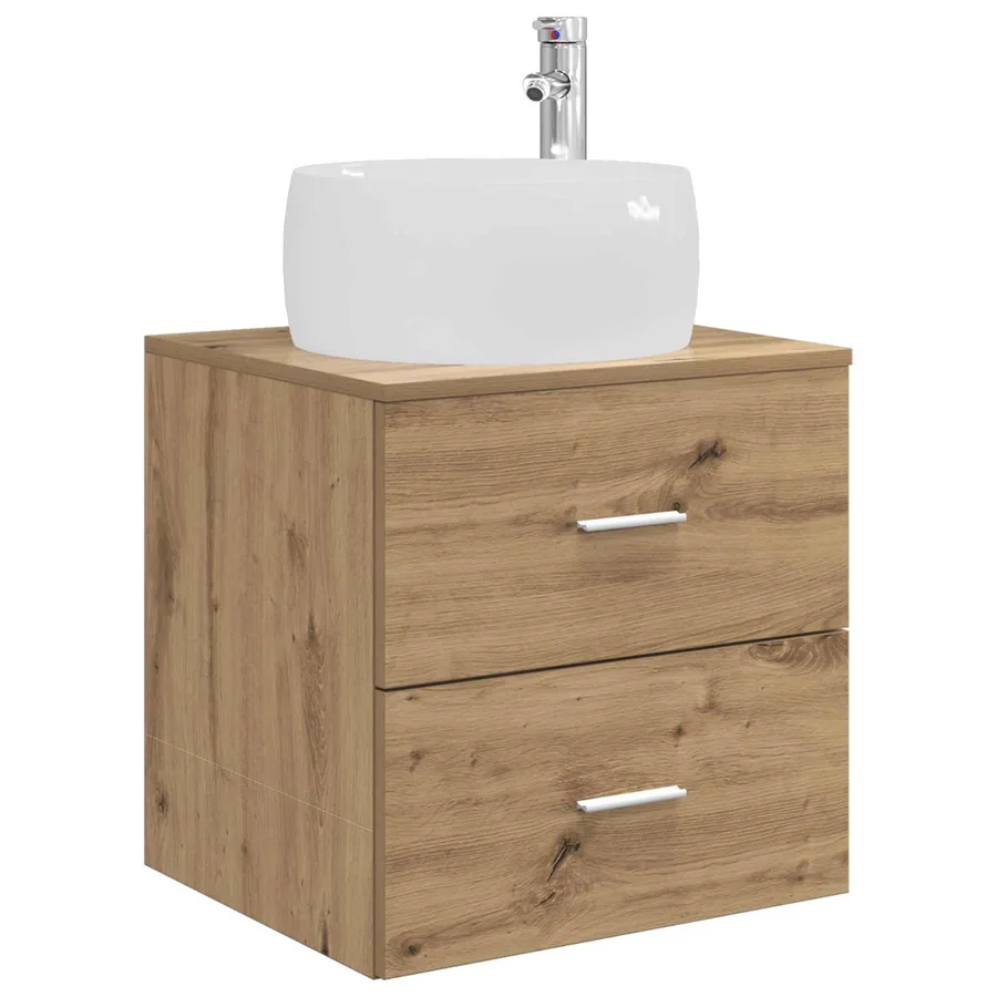 Vanité de lavabo mural Chêne artisanal 49,5 x 44,5 x 66 cm - 2