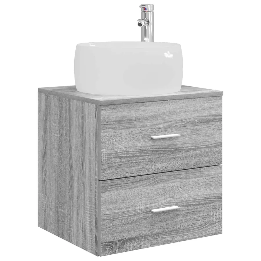 Vanité de lavabo mural Sonoma gris 49,5 x 44,5 x 66 cm - 2