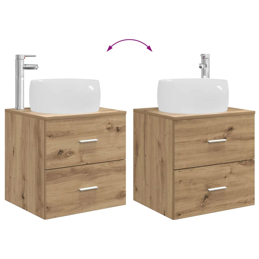 Ensemble de mobilier de salle de bain 4 pc Chêne artisanal - 13