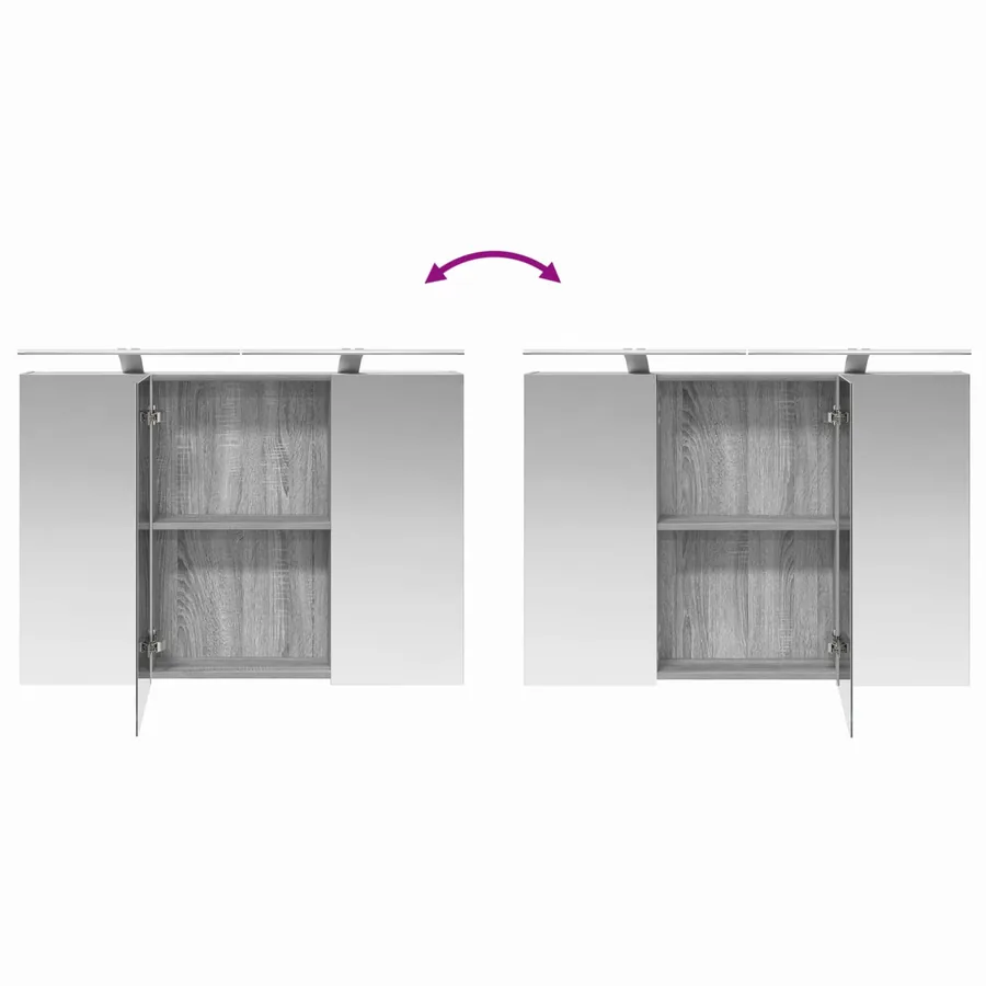 Ensemble de mobilier de salle de bain 4 pcs Sonoma gris - 12