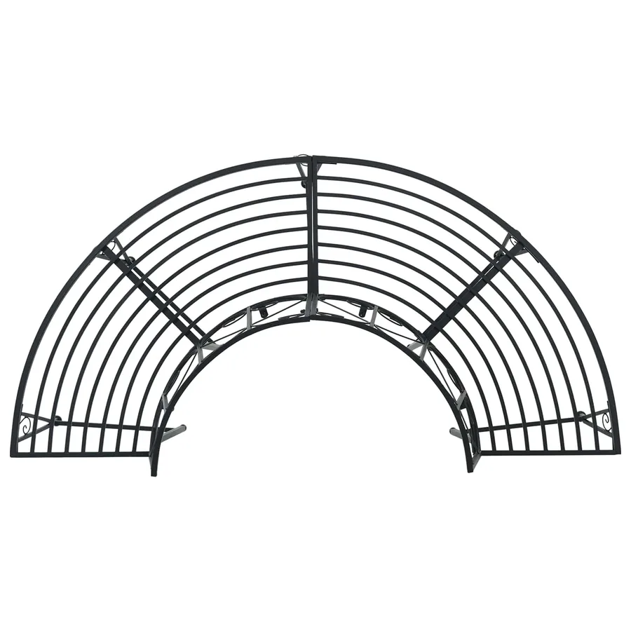 Banc d'Arbre 4-Nombre de places 160 x 80 x 89 cm Acier Noir - 2