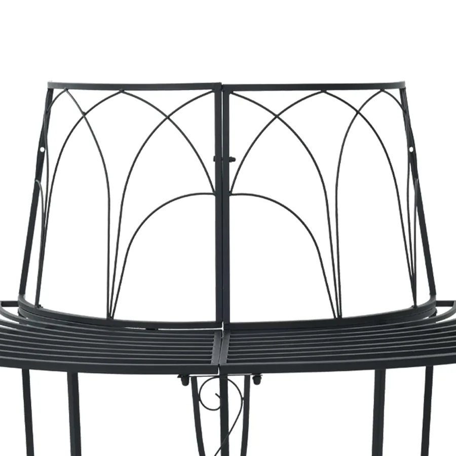 Banc d'Arbre 4-Nombre de places 160 x 80 x 89 cm Acier Noir - 4