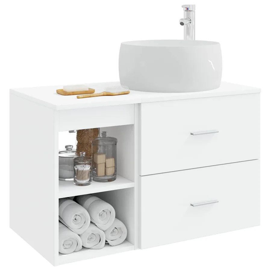 Ensemble de mobilier de salle de bain 2 pcs Blanc - 3