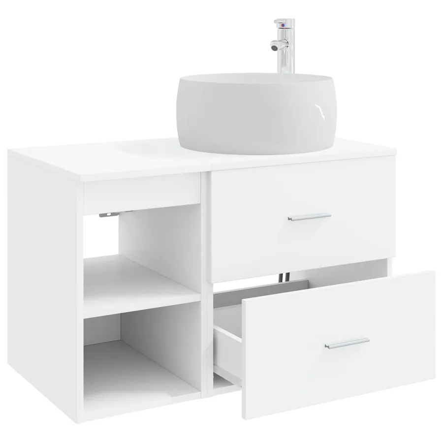 Ensemble de mobilier de salle de bain 2 pcs Blanc - 4
