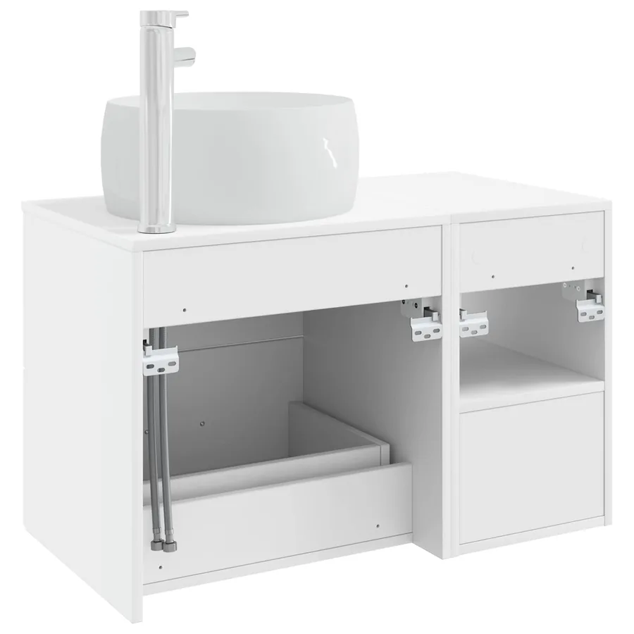 Ensemble de mobilier de salle de bain 2 pcs Blanc - 6