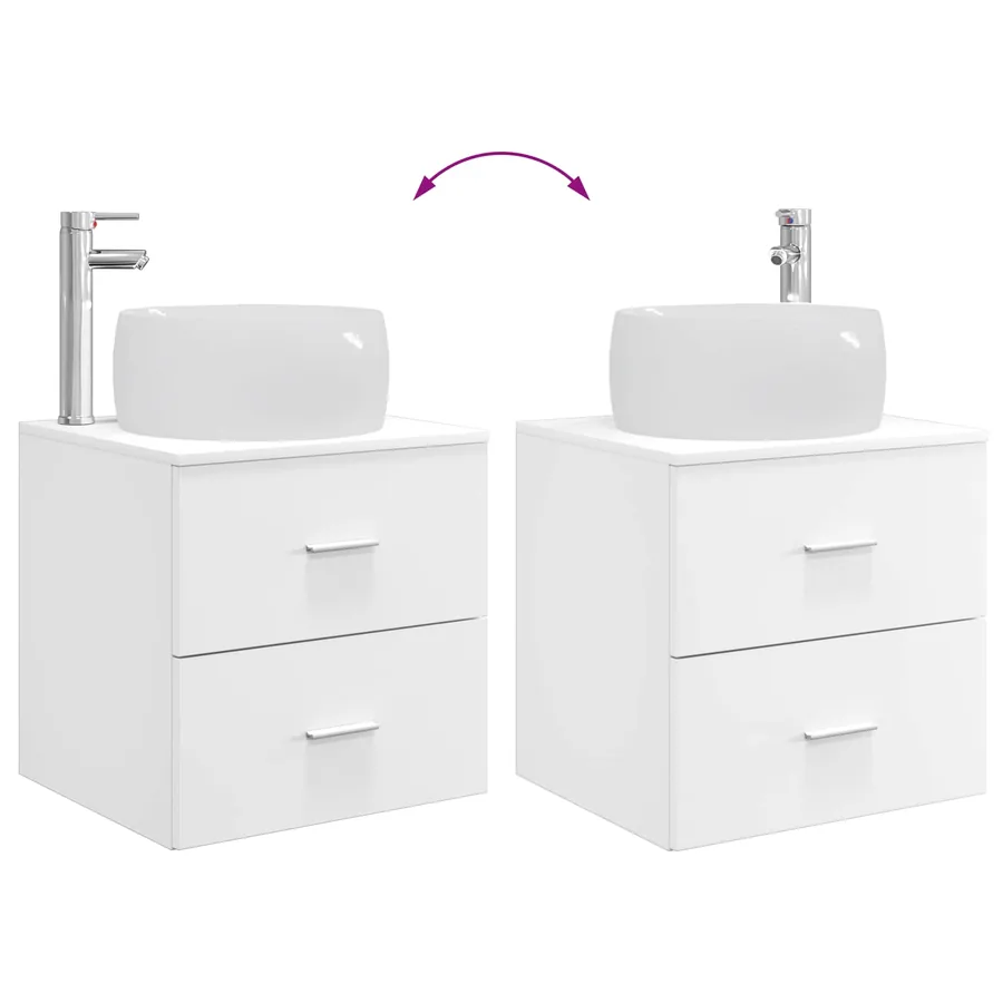Ensemble de mobilier de salle de bain 2 pcs Blanc - 9