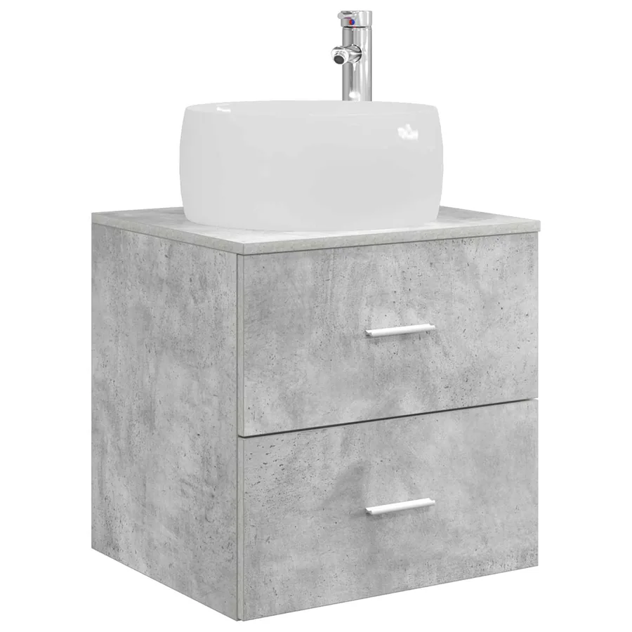 Ensemble de mobilier de salle de bain 5 pcs Gris béton - 5