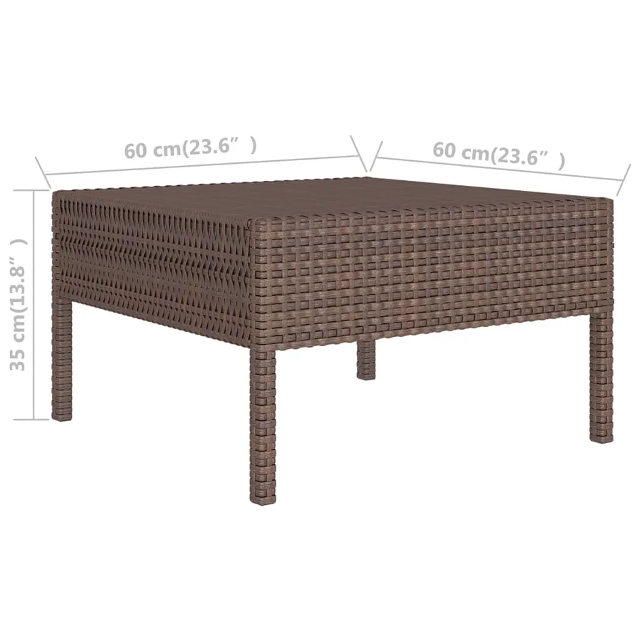 Salon de jardin 6 pcs avec coussins Résine tressée Marron - 9