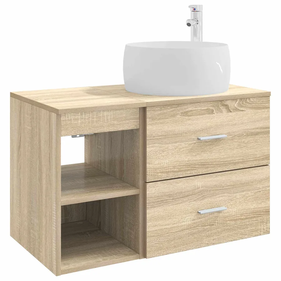 Ensemble de mobilier de salle de bain 2 pcs Chêne Sonoma - 2