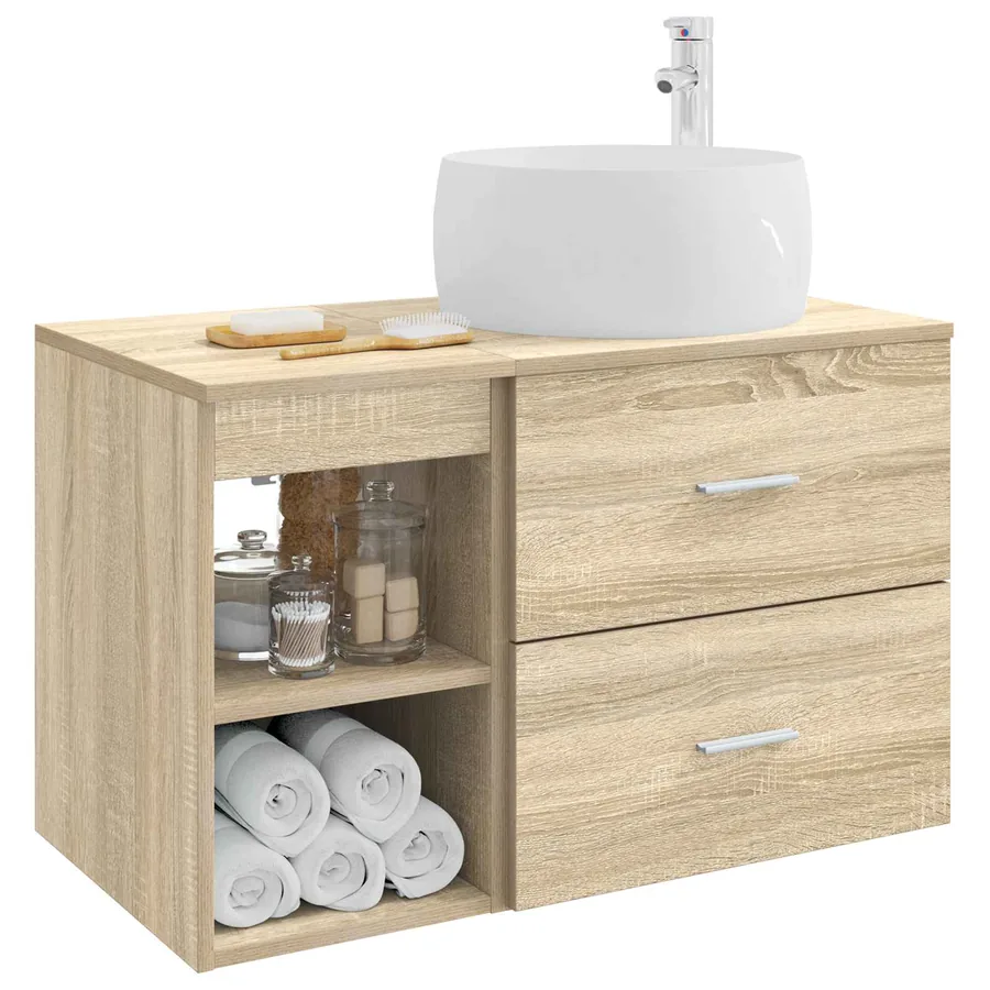 Ensemble de mobilier de salle de bain 2 pcs Chêne Sonoma - 3