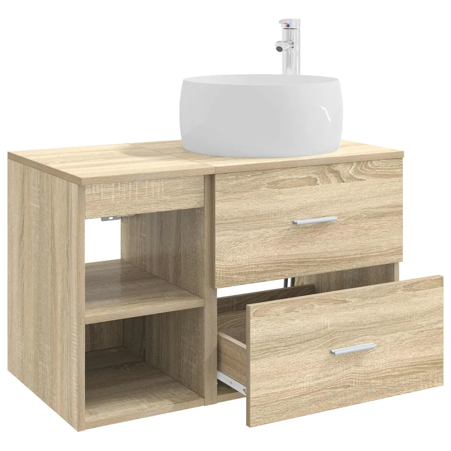 Ensemble de mobilier de salle de bain 2 pcs Chêne Sonoma - 4