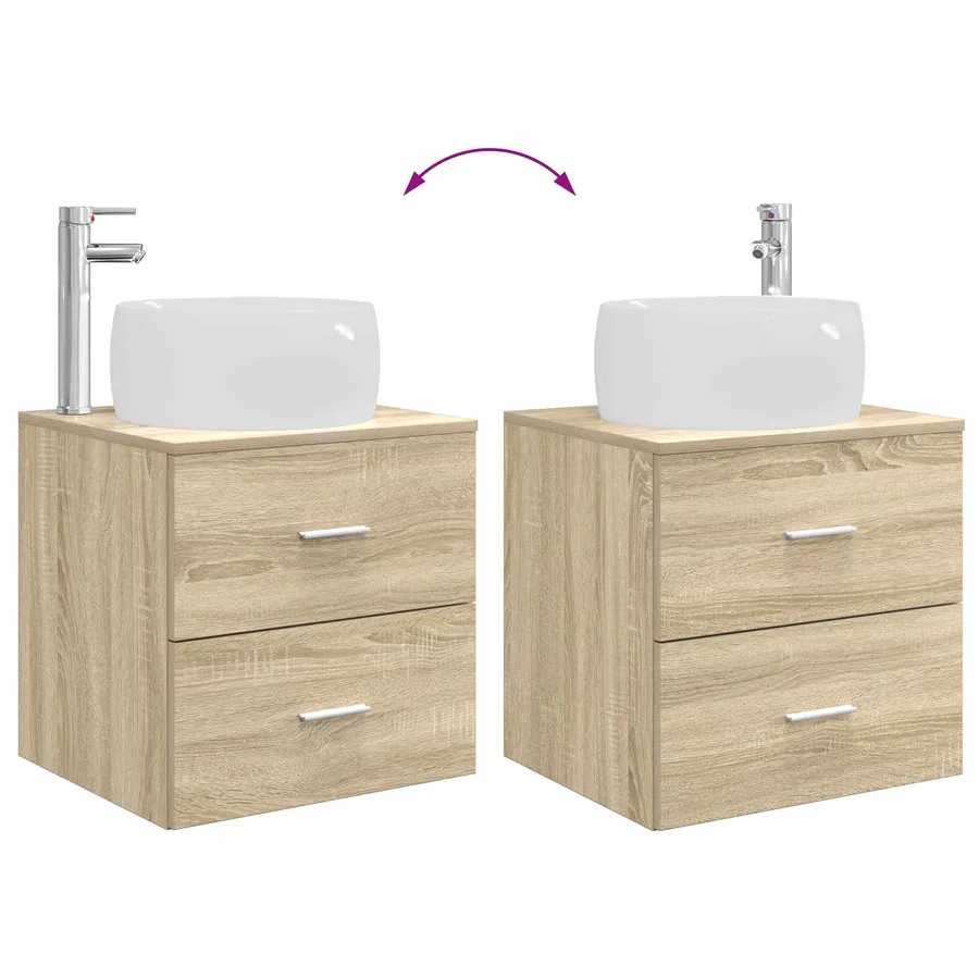 Ensemble de mobilier de salle de bain 2 pcs Chêne Sonoma - 9