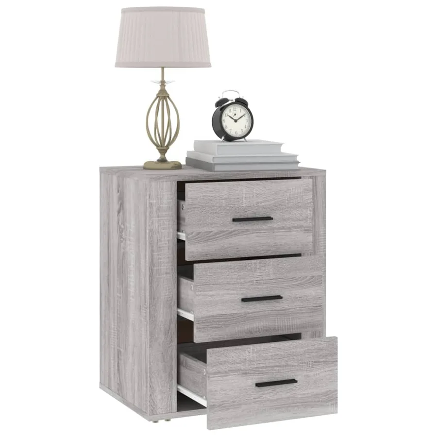 Table de chevet Sonoma gris 50x36x60 cm Bois d'ingénierie - 5