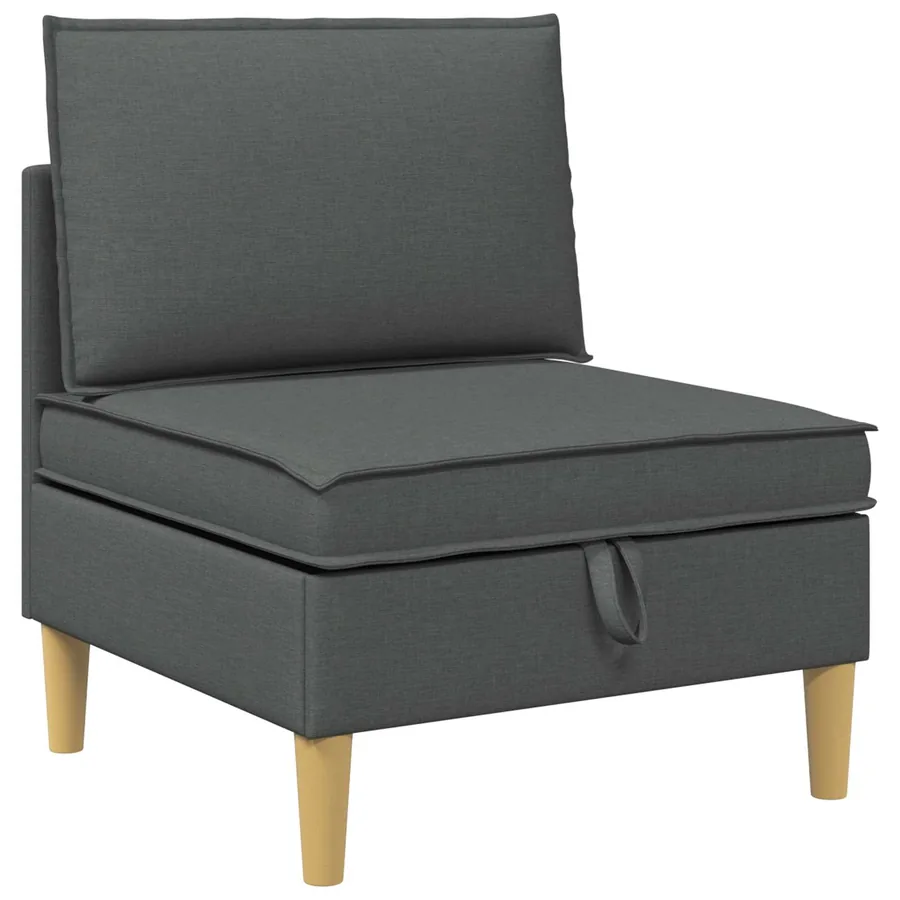 Canapé modulaire avec rangement 4 pcs Gris foncé Tissu - 5