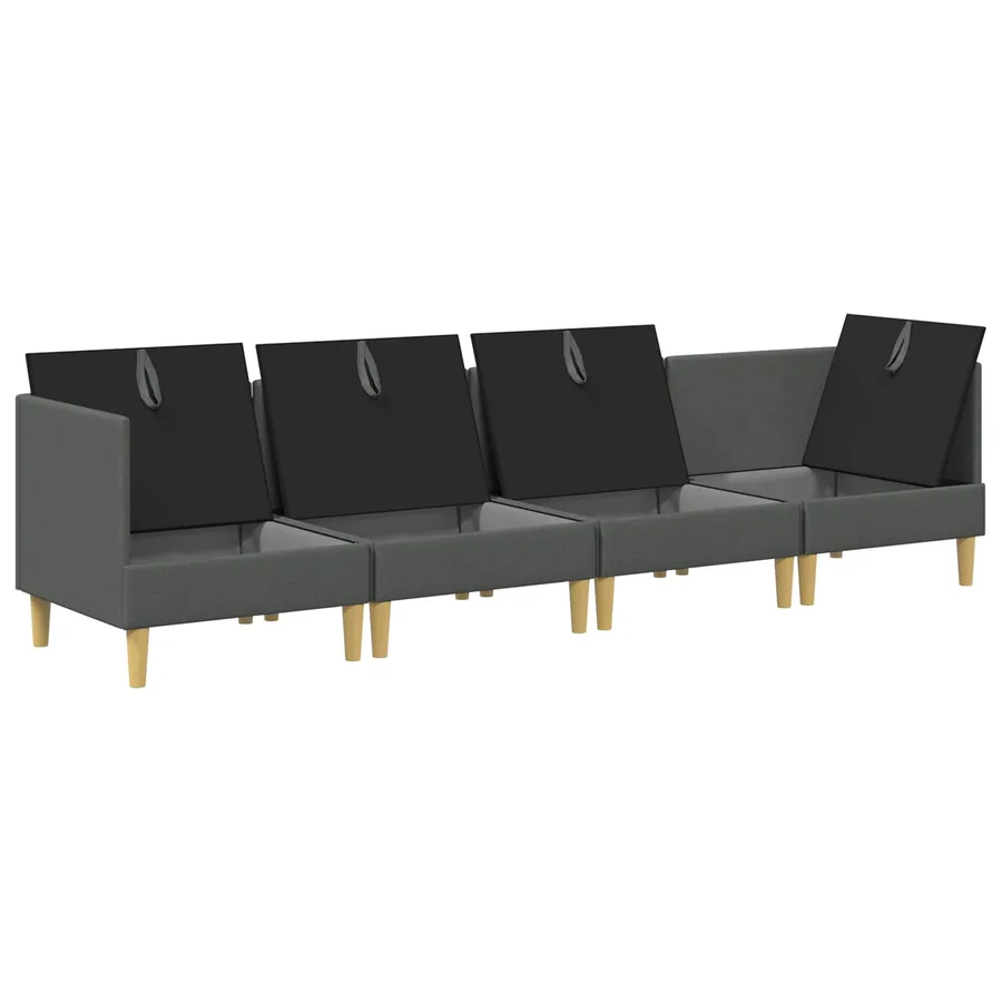 Canapé modulaire avec rangement 4 pcs Gris foncé Tissu - 6
