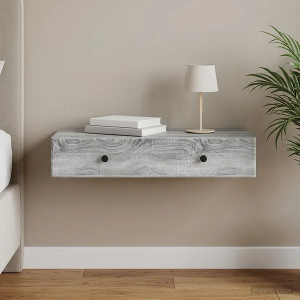 Table d'appoint murale Sonoma gris 87,5 x 34,5 x 17 cm