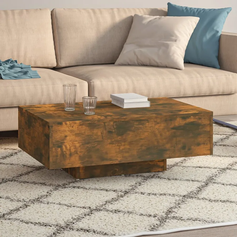Table basse Chêne fumé 85x55x31 cm Bois d'ingénierie - 3