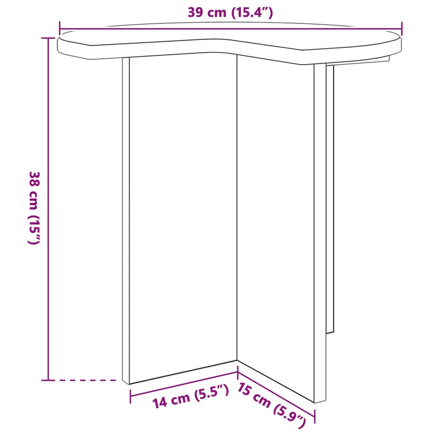 Table d'appoint Chêne noir Ø 39 x 38 cm Bois d'ingénierie - 5