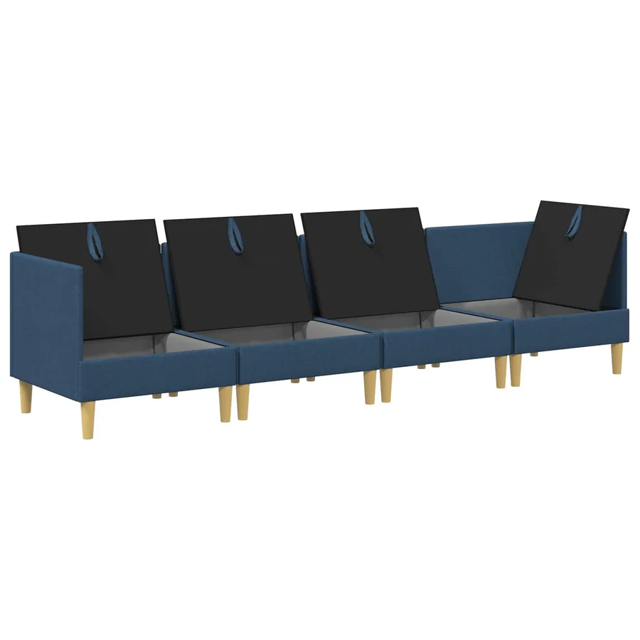 Canapé modulaire avec rangement 4 pcs Bleu Tissu - 6