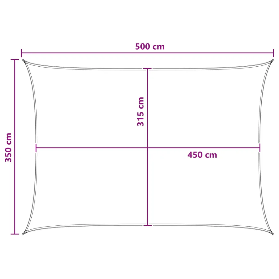 Voile d'ombre Gris clair et blanc 3,5 x 5 m HDPE - 8