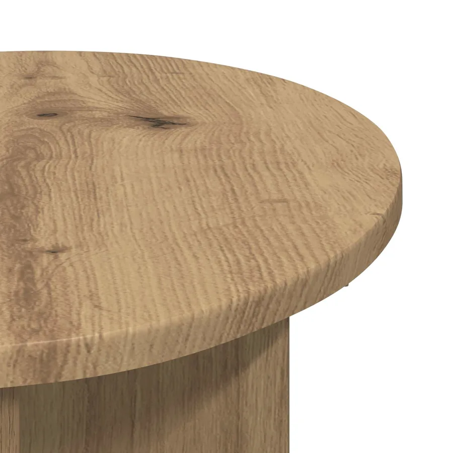Table d'appoint Chêne artisanal Ø 39 x 38 cm Bois d'ingénierie - 4