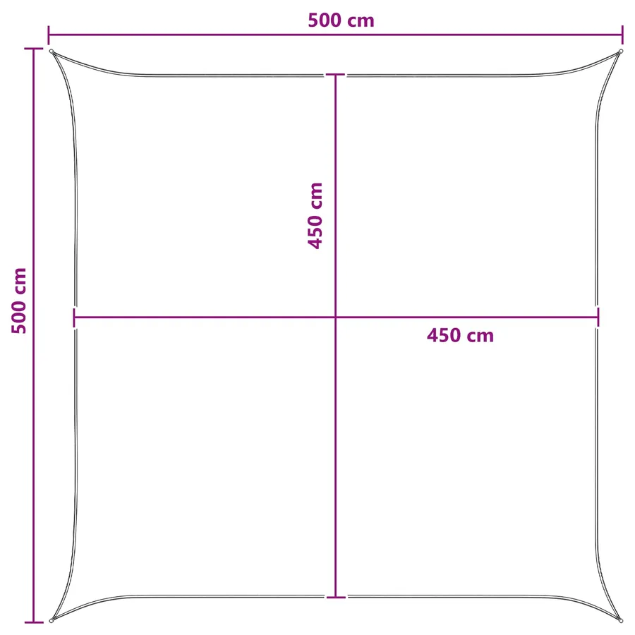 Voile d'ombre Gris clair et blanc 5 x 5 m HDPE - 8