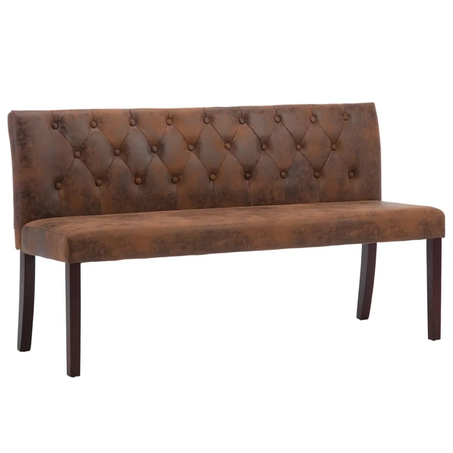 Banc 148,5 cm Marron Similicuir daim - 2