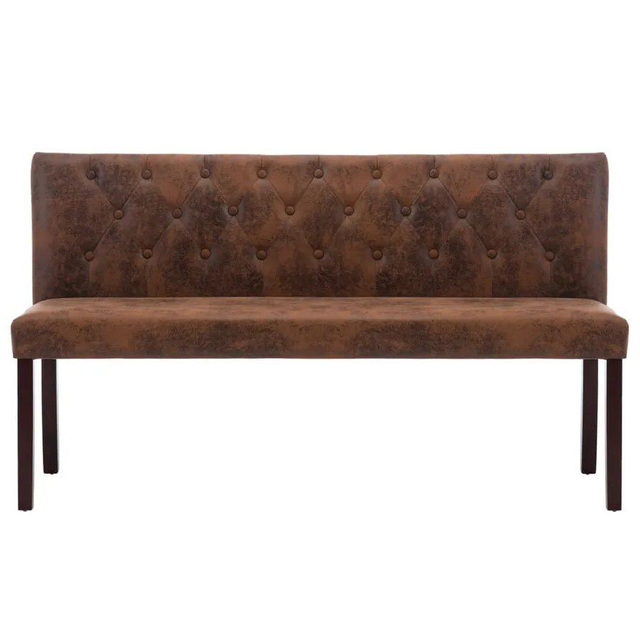 Banc 148,5 cm Marron Similicuir daim - 3