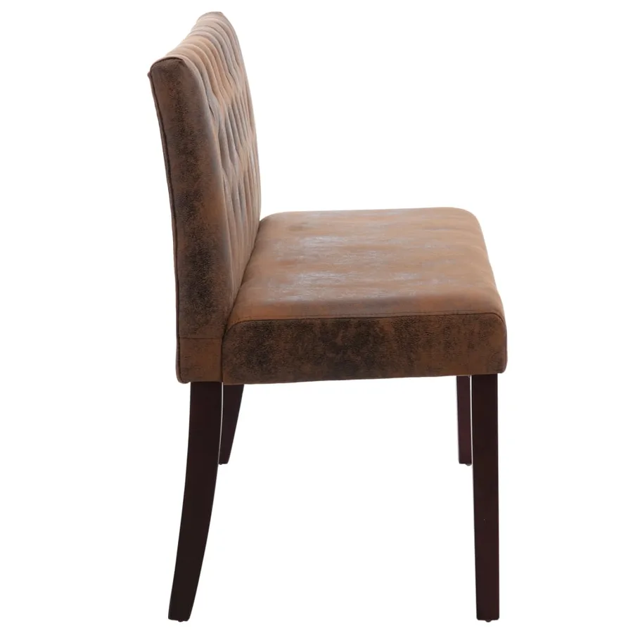 Banc 148,5 cm Marron Similicuir daim - 4