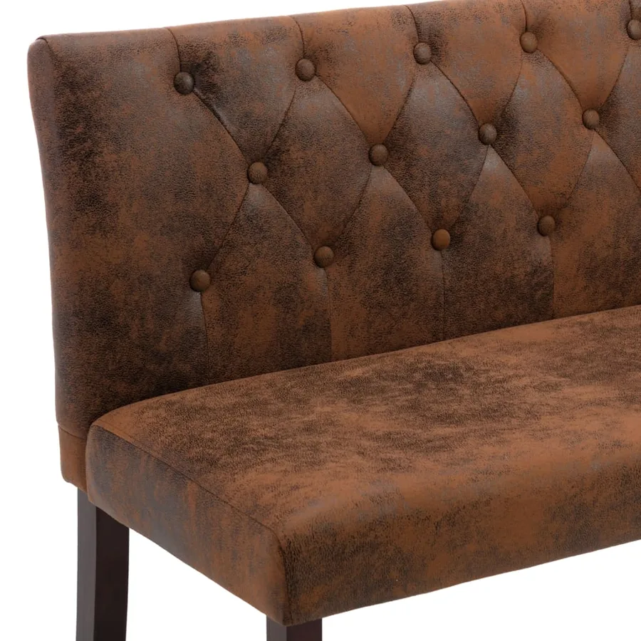 Banc 148,5 cm Marron Similicuir daim - 6