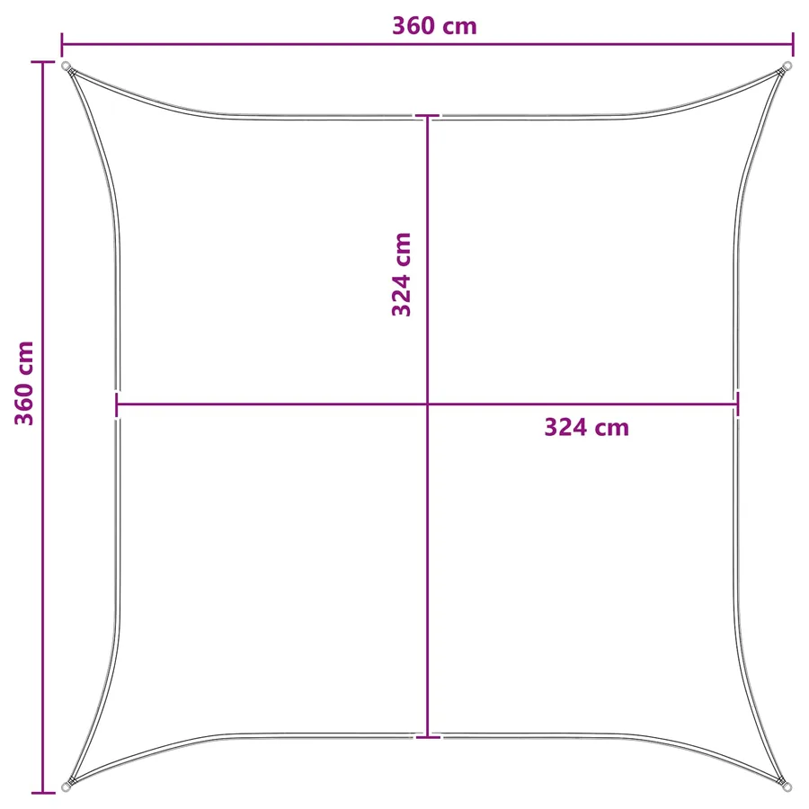 Voile d'ombre Bleu et Blanc 3,6 x 3,6 m HDPE - 8