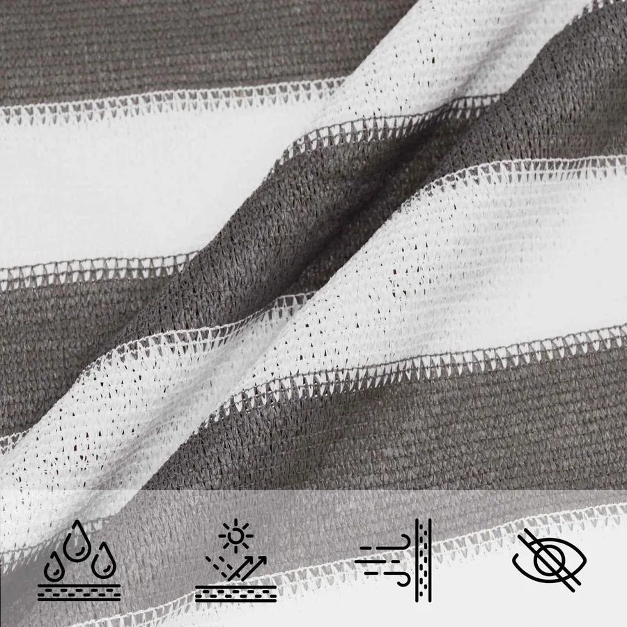 Voile d'ombre Gris clair et blanc 2 x 4,5 m HDPE - 4
