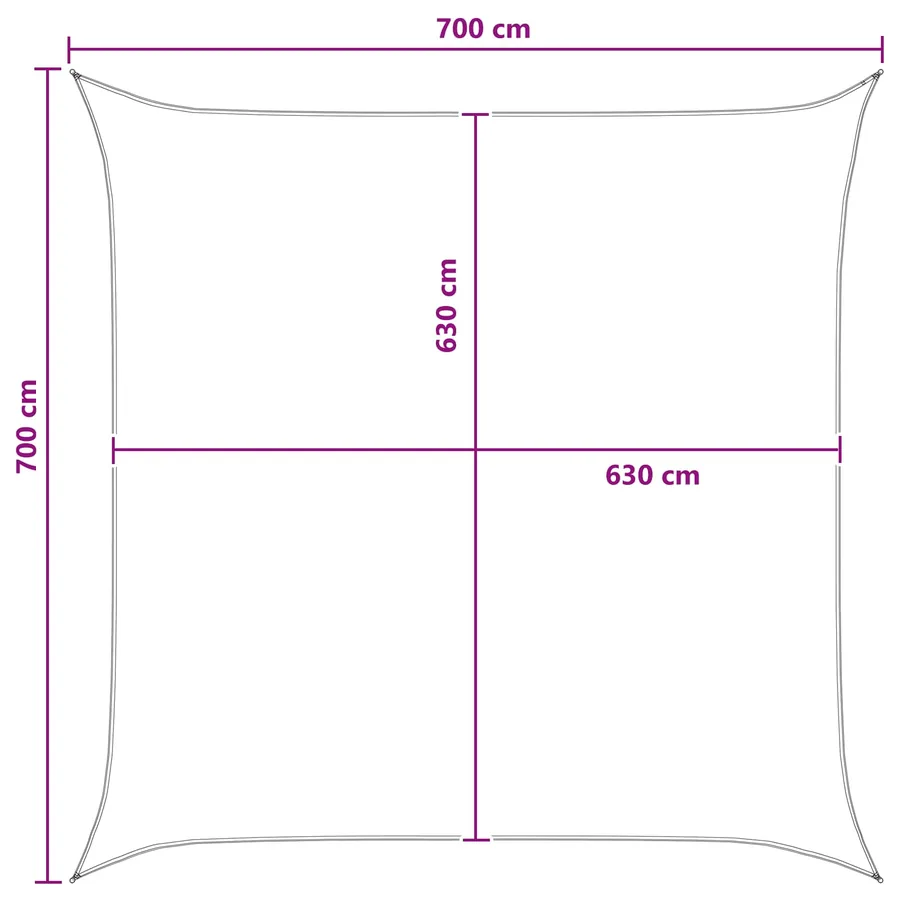 Voile d'ombre Gris clair et blanc 7 x 7 m HDPE - 8