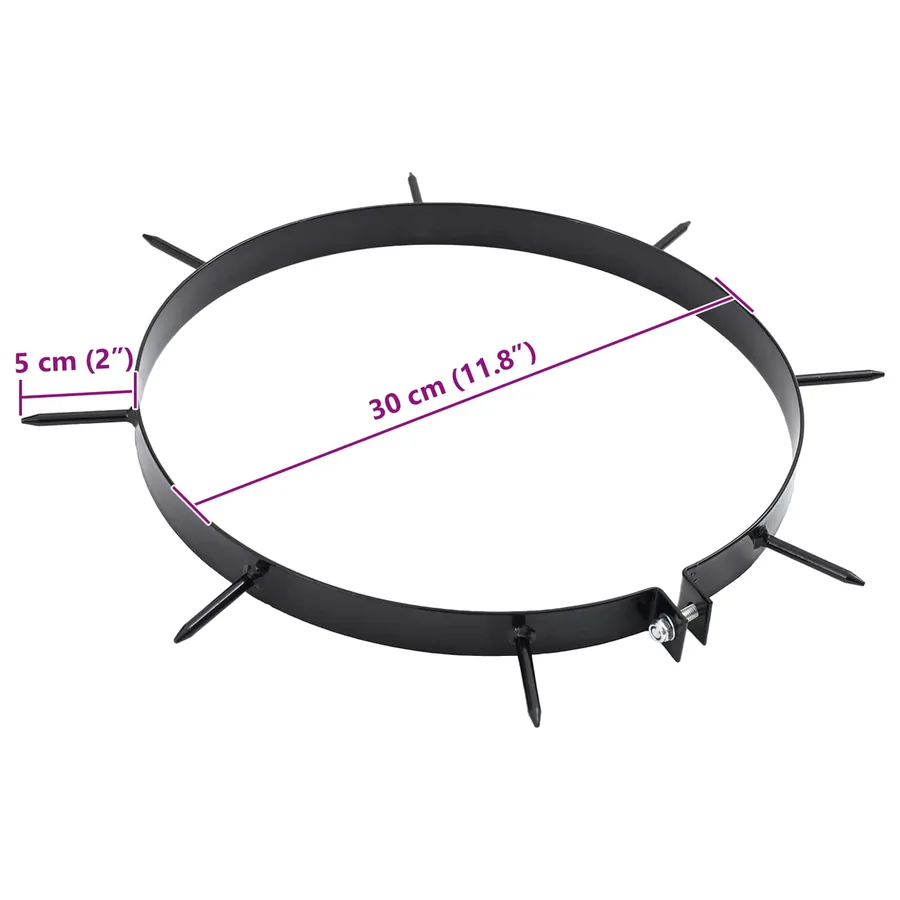 Pince d'aérateur de gazon avec pointes 5 pcs Ø 30 cm Acier - 6