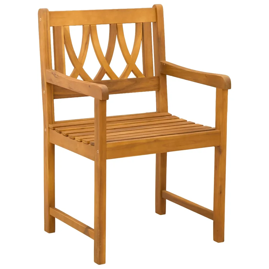 Chaises de jardin 2 pcs Naturel Bois d'Acacia Massif - 3
