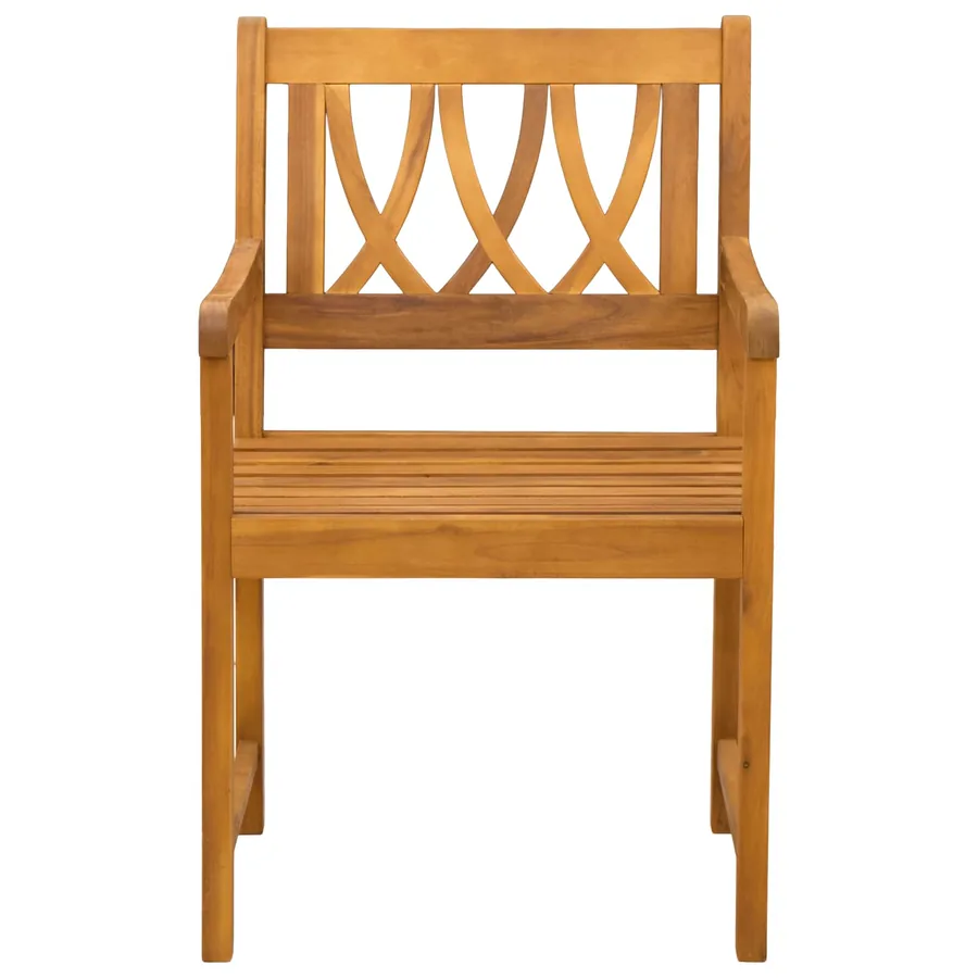 Chaises de jardin 2 pcs Naturel Bois d'Acacia Massif - 4