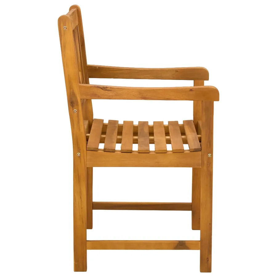 Chaises de jardin 2 pcs Naturel Bois d'Acacia Massif - 5
